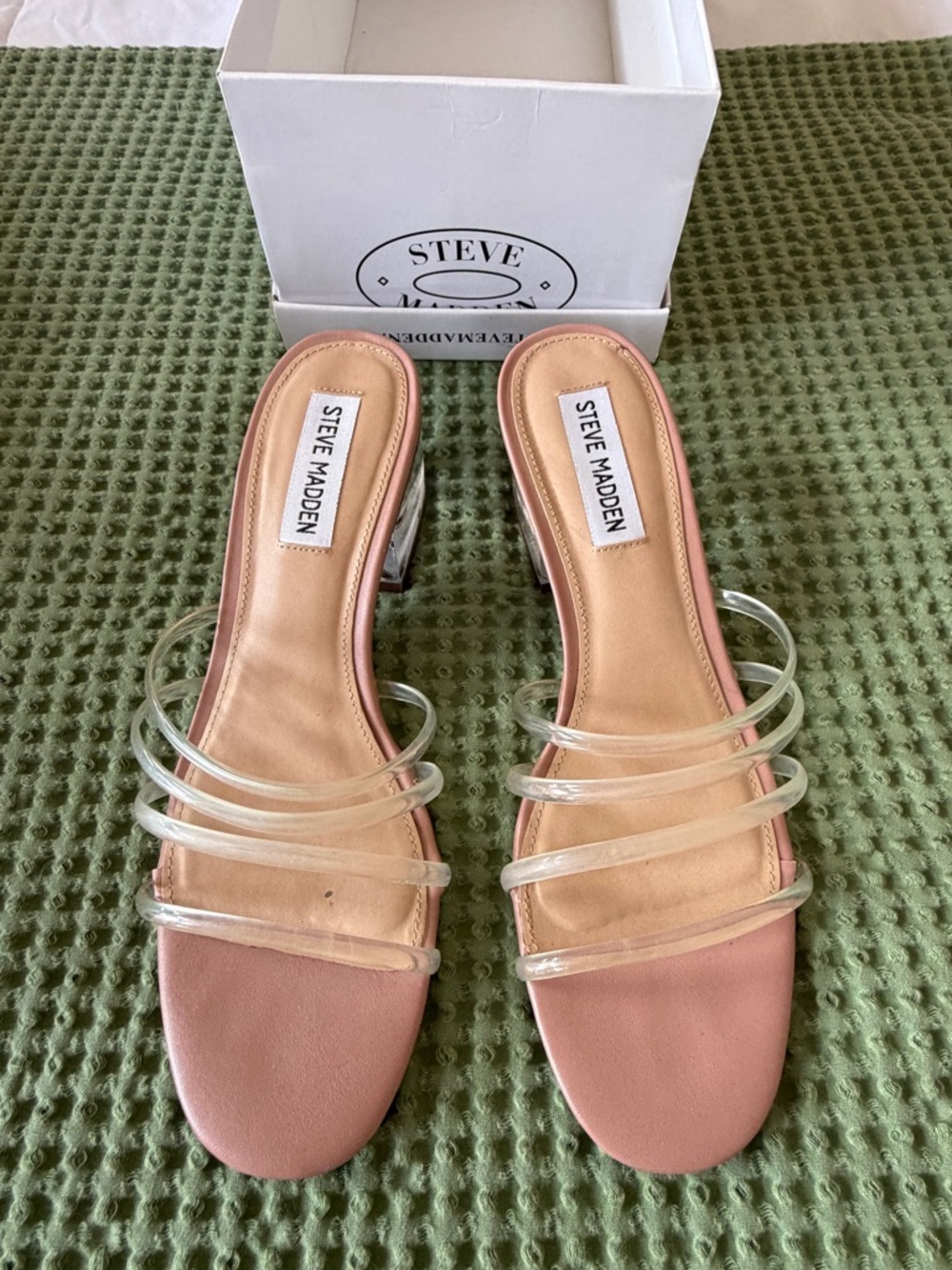 Steve Madden Pink Clear Strap Sandals
